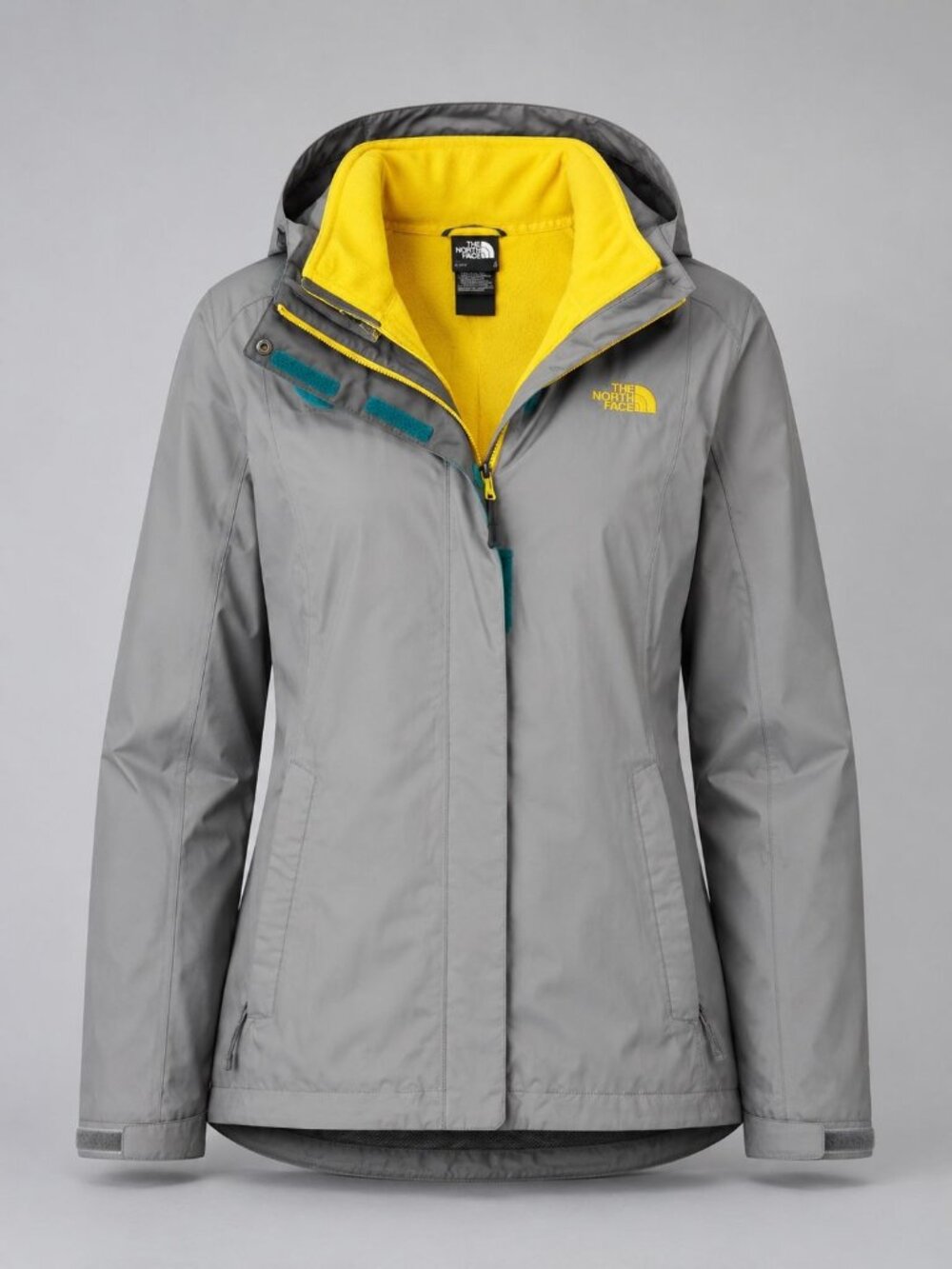 The North Face HyVent Womens Large Jacket 3-in-1 Gray Hooded Winter Ski Coat